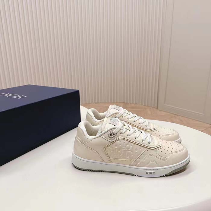Dior Unisex CD B27 Low-Top Sneaker Cream Patent Calfskin Dior Oblique Gravity Leather
