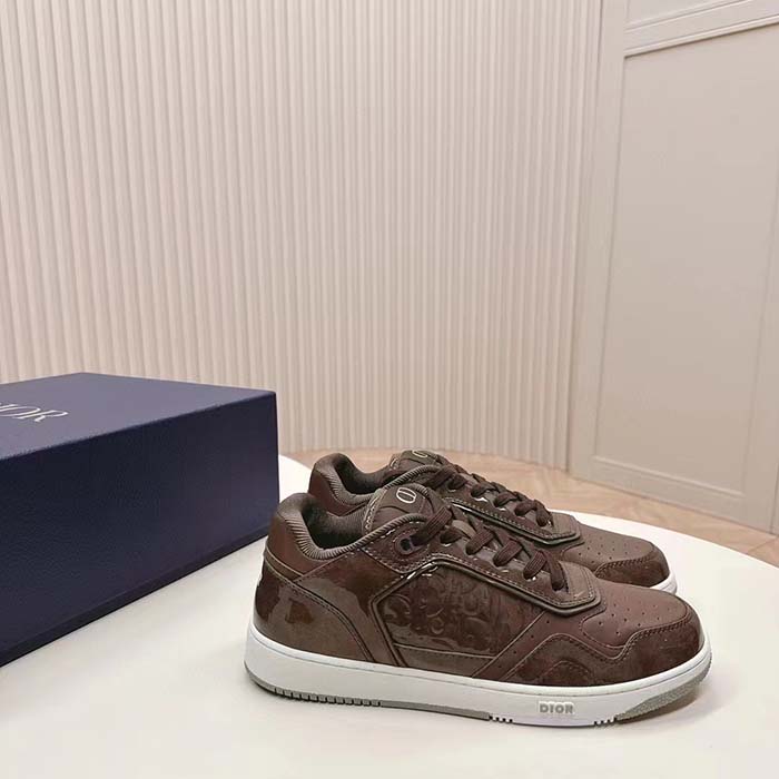 Dior Unisex CD B27 Low-Top Sneaker Plum Patent Calfskin Dior Oblique Gravity Leather