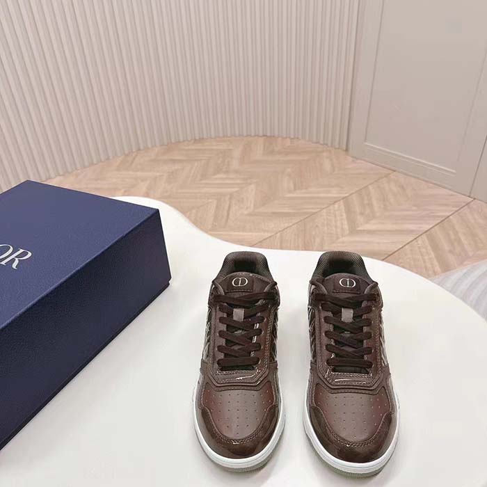 Dior Unisex CD B27 Low-Top Sneaker Plum Patent Calfskin Dior Oblique Gravity Leather