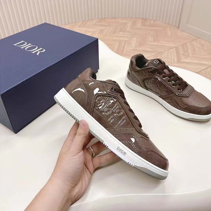 Dior Unisex CD B27 Low-Top Sneaker Plum Patent Calfskin Dior Oblique Gravity Leather