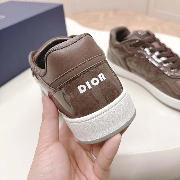 Dior Unisex CD B27 Low-Top Sneaker Plum Patent Calfskin Dior Oblique Gravity Leather