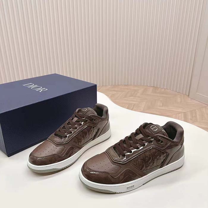 Dior Unisex CD B27 Low-Top Sneaker Plum Patent Calfskin Dior Oblique Gravity Leather