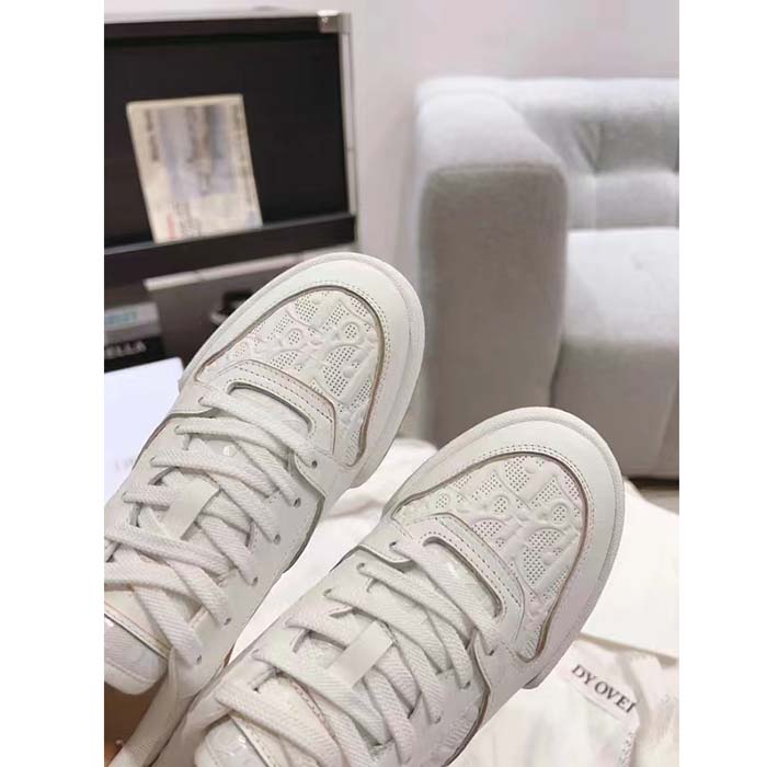 Dior Unisex CD Dior One Sneaker White Nude Dior Oblique Perforated Calfskin