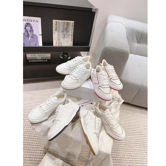 Dior Unisex CD Dior One Sneaker White Nude Dior Oblique Perforated Calfskin