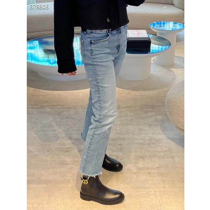 Dior Women CD 30 Montaigne Ankle Boot Black Calfskin Leather