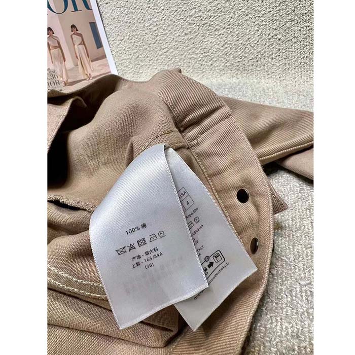 Dior Men CD Jacket Beige Cotton Denim Multicolor Butterfly Around The World Motif
