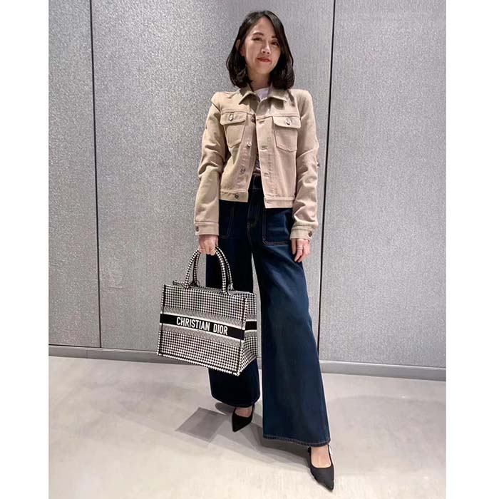 Dior Women CD Jacket Beige Cotton Denim Multicolor Butterfly Around The World Motif
