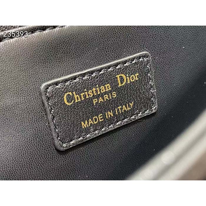 Dior Women CD Miss Dior Top Handle Bag Black Cannage Lambskin