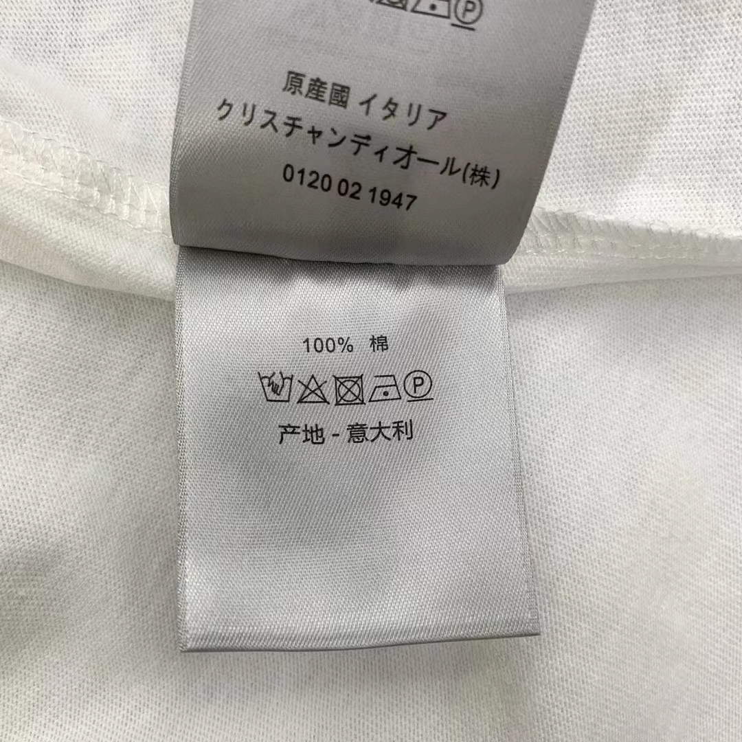 Dior Men CD T-Shirt White Cotton Jersey Pastel Midnight Blue Toile De Jouy Mexico Motif