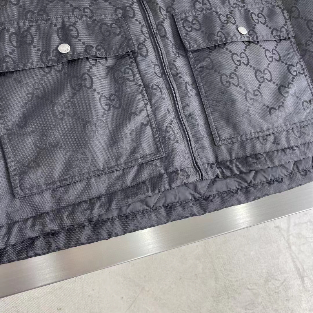 Gucci Women Gucci Off The Grid Hooded Jacket Black GG ECONYL Regenerated Nylon