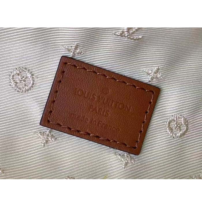 Louis Vuitton LV Unisex Bumbag Cream Brown Shearling Cowhide-Leather Textile Lining