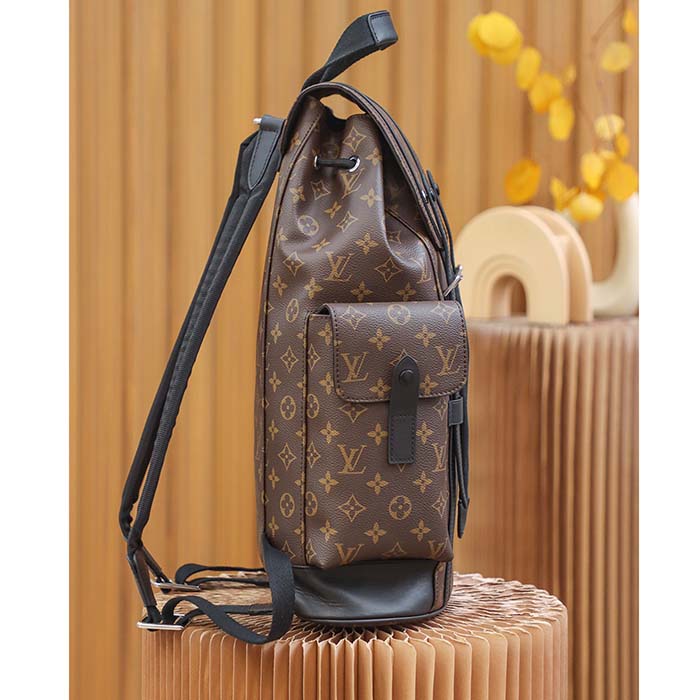 Louis Vuitton LV Unisex Christopher PM Backpack Monogram Canvas Body Flap Opening