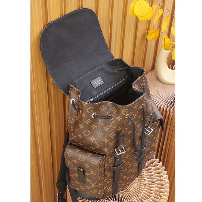 Louis Vuitton LV Unisex Christopher PM Backpack Monogram Canvas Body Flap Opening
