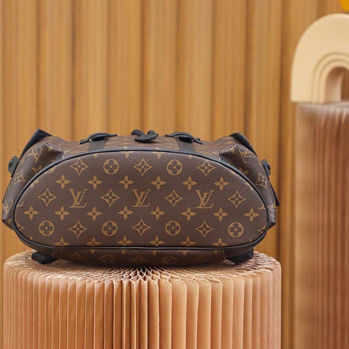 Louis Vuitton LV Unisex Christopher PM Backpack Monogram Canvas Body Flap Opening
