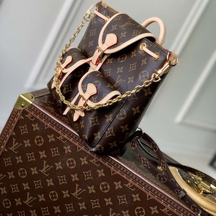 Louis Vuitton LV Unisex Excursion PM Brown Monogram Coated Canvas Natural Cowhide Leather