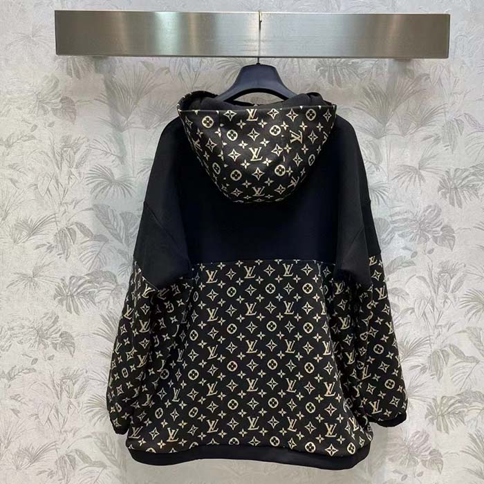 Louis Vuitton LV Women LV Monogram Jacquard Knit Jacket Silk Polyamide Elastane Black Brown