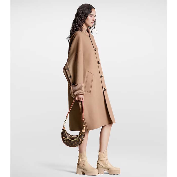 Louis Vuitton LV Women Laureate Platform Desert Boot Beige Calf Leather Treaded Rubber Outsole