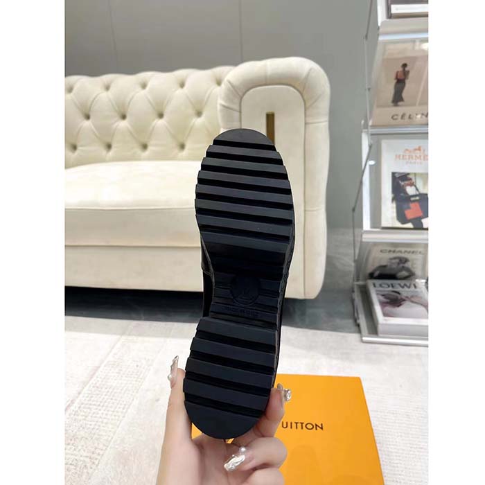 Louis Vuitton LV Women Laureate Platform Desert Boot Black Suede Monogram-Debossed Calf Leather