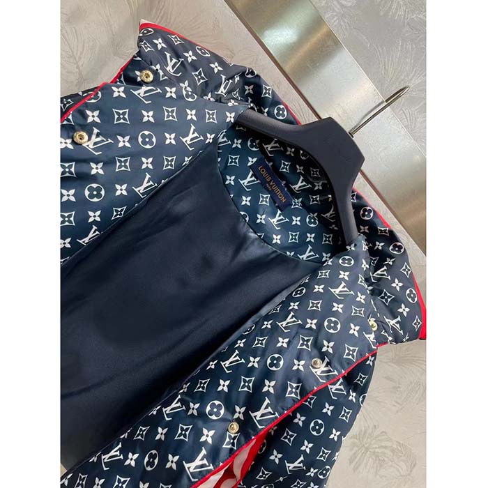Louis Vuitton LV Women Tricolor Monogram Puffer Jacket Polyamide Navy Red