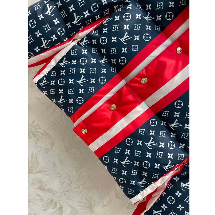 Louis Vuitton LV Women Tricolor Monogram Puffer Jacket Polyamide Navy Red