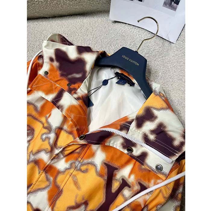 Louis Vuitton Men Cotton Hooded Blouson Regular Fit LV Mappamundi Signature Printed All Over