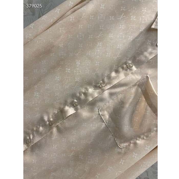 Louis Vuitton Women LV Monogram Cloud Shirt Silk Pinkish Beige Regular Fit