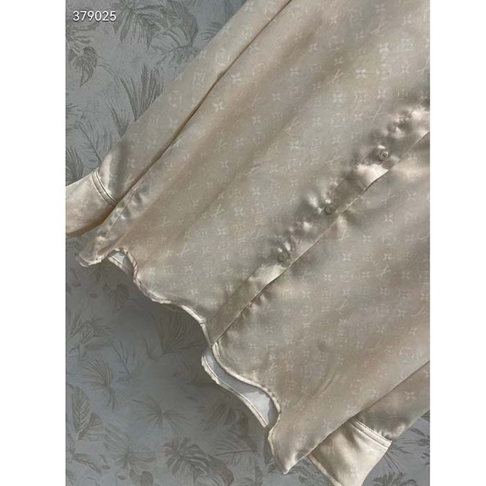 Louis Vuitton Women LV Monogram Cloud Shirt Silk Pinkish Beige Regular Fit