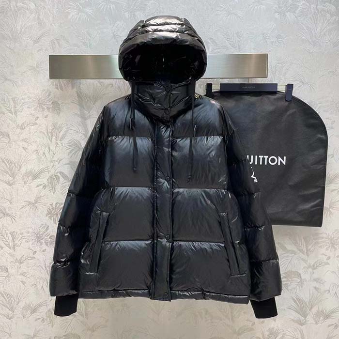 Louis Vuitton Men LV SKI Glossy Nylon Puffer Jacket Polyamide Black