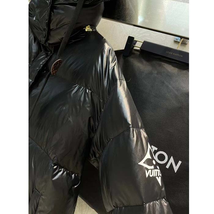 Louis Vuitton Men LV SKI Glossy Nylon Puffer Jacket Polyamide Black