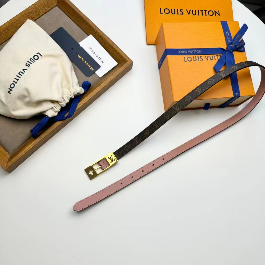 Louis Vuitton Unisex LV Duo 18MM Reversible Belt Monogram Canvas Recto Side Galet Gray Leather Verso