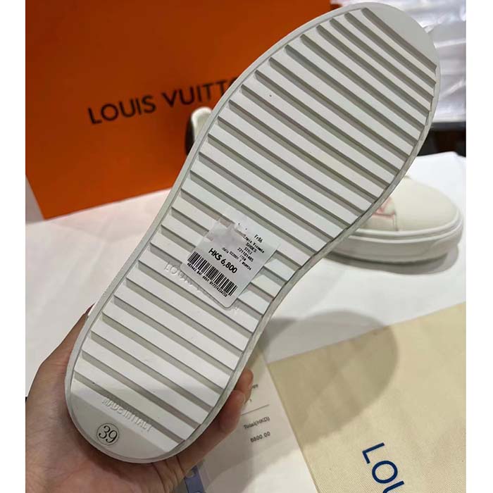 Louis Vuitton Unisex LV Time Out Sneaker White Monogram-Debossed Calf Leather
