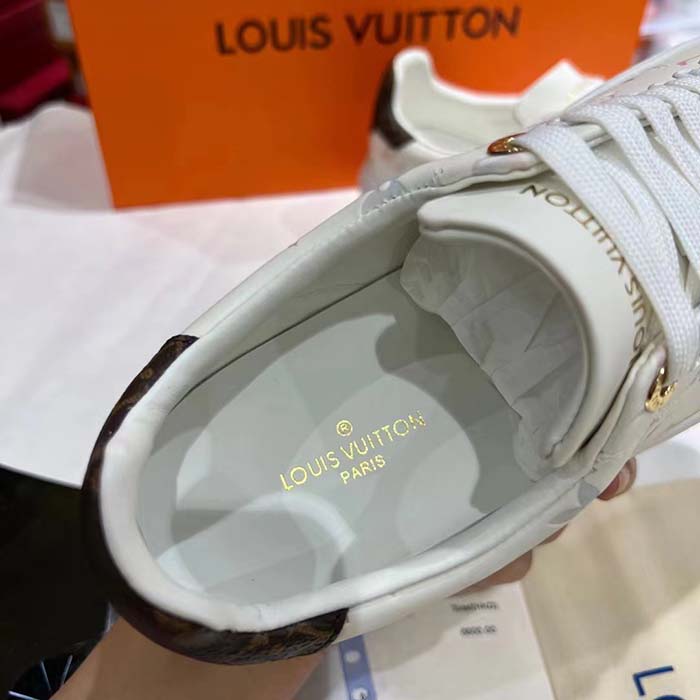 Louis Vuitton Unisex LV Time Out Sneaker White Monogram-Debossed Calf Leather