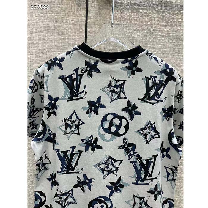 Louis Vuitton Women LV FLIGHT MODE 3D Mahina Monogram T-Shirt Cotton Navy White