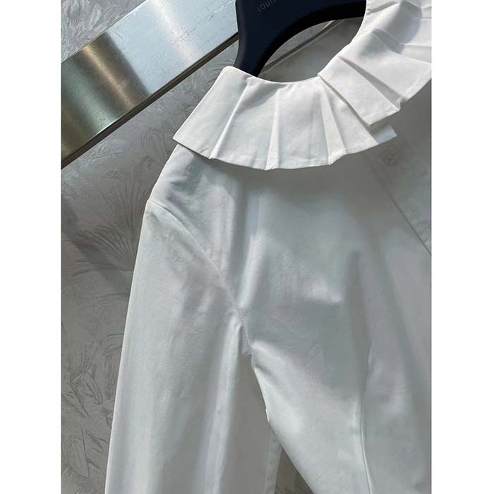 Louis Vuitton Women LV Fin Collar Shirt Cotton Optical White Regular Fit