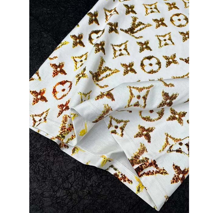 Louis Vuitton Women LV Floral Monogram T-Shirt Cotton Pink Beige Regular Fit