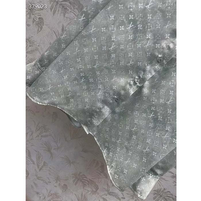 Louis Vuitton Women LV Monogram Cloud Shirt Silk Green Blue Regular Fit