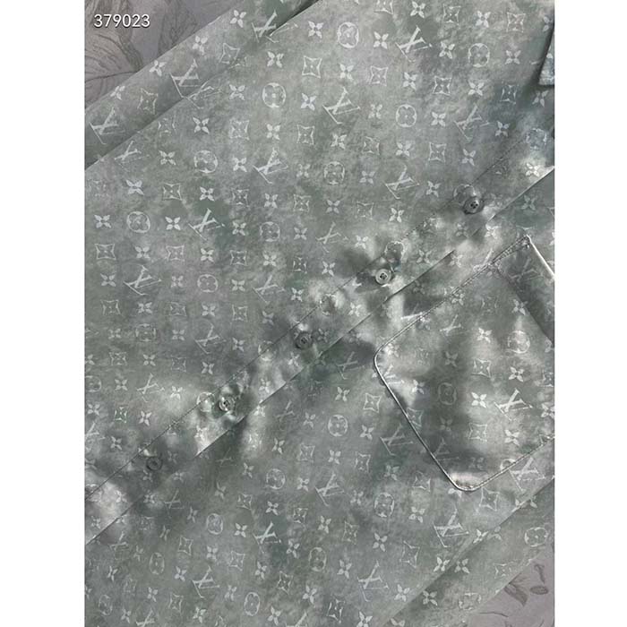 Louis Vuitton Women LV Monogram Cloud Shirt Silk Green Blue Regular Fit