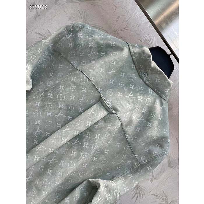 Louis Vuitton Women LV Monogram Cloud Shirt Silk Green Blue Regular Fit