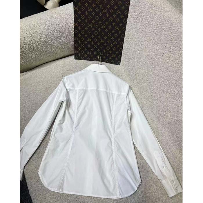 Louis Vuitton Men LV NIGHT Monogram Accent Shirt Cotton Polyamide Elastane Optical White