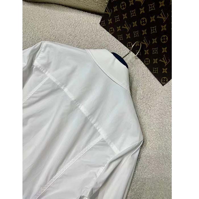 Louis Vuitton Men LV NIGHT Monogram Accent Shirt Cotton Polyamide Elastane Optical White