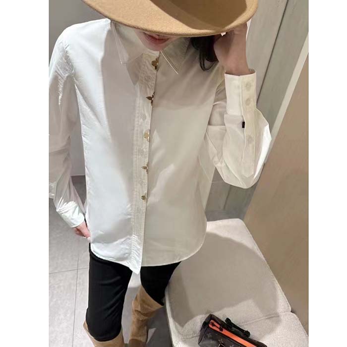 Louis Vuitton Men LV NIGHT Monogram Accent Shirt Cotton Polyamide Elastane Optical White
