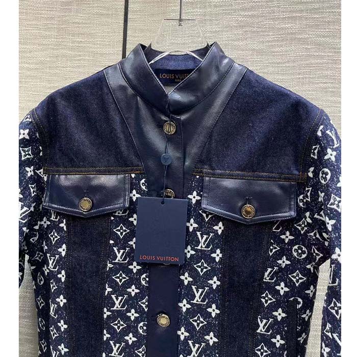 Louis Vuitton Men LV NIGHT Monogram Denim Jacket Cotton Navy