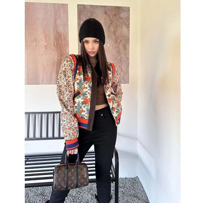 Louis Vuitton Women LV Reversible Mixed Floral Bomber Jacket Silk Multicolor Regular Fit