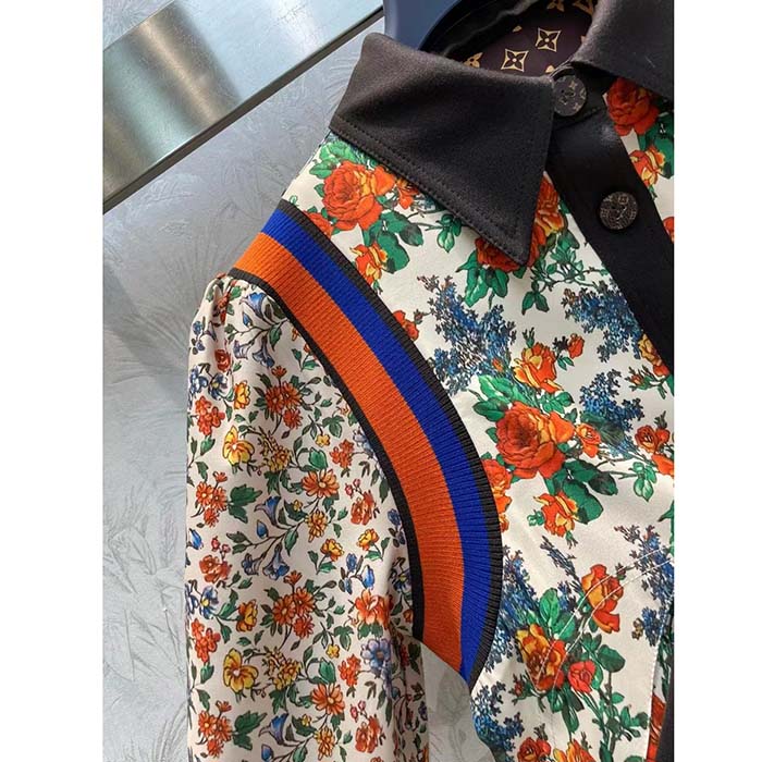 Louis Vuitton Women LV Reversible Mixed Floral Bomber Jacket Silk Multicolor Regular Fit