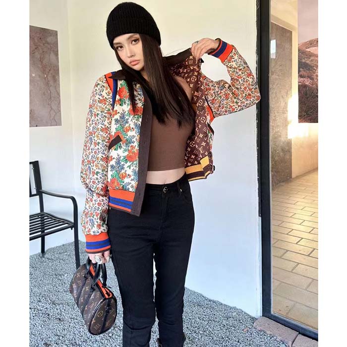 Louis Vuitton Women LV Reversible Mixed Floral Bomber Jacket Silk Multicolor Regular Fit