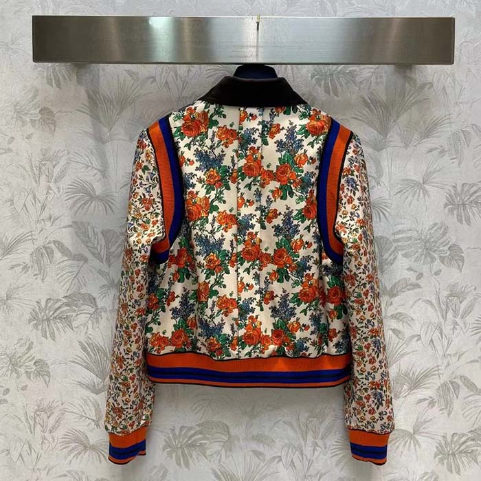 Louis Vuitton Women LV Reversible Mixed Floral Bomber Jacket Silk Multicolor Regular Fit