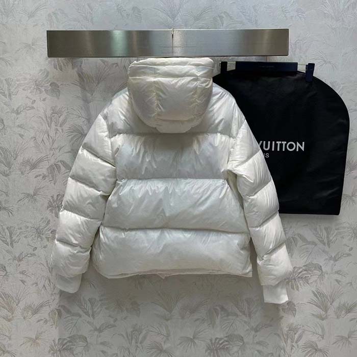 Louis Vuitton Men LV SKI Glossy Nylon Puffer Jacket Polyamide White