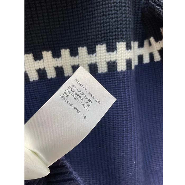 Louis Vuitton Men LV SKI Graphic Hooded Pullover Snowflake Motif Cashmere Black Blue