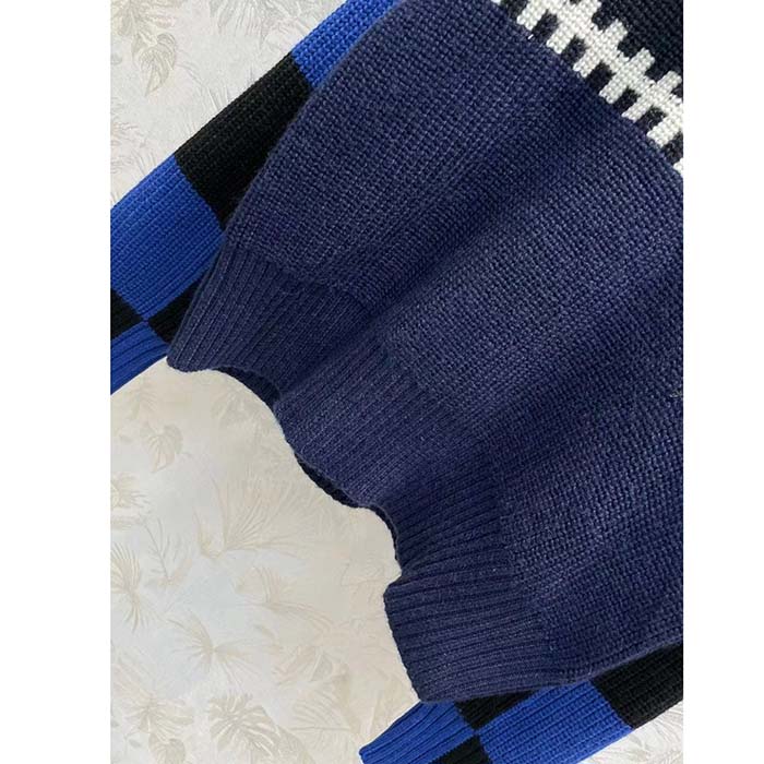 Louis Vuitton Men LV SKI Graphic Hooded Pullover Snowflake Motif Cashmere Black Blue