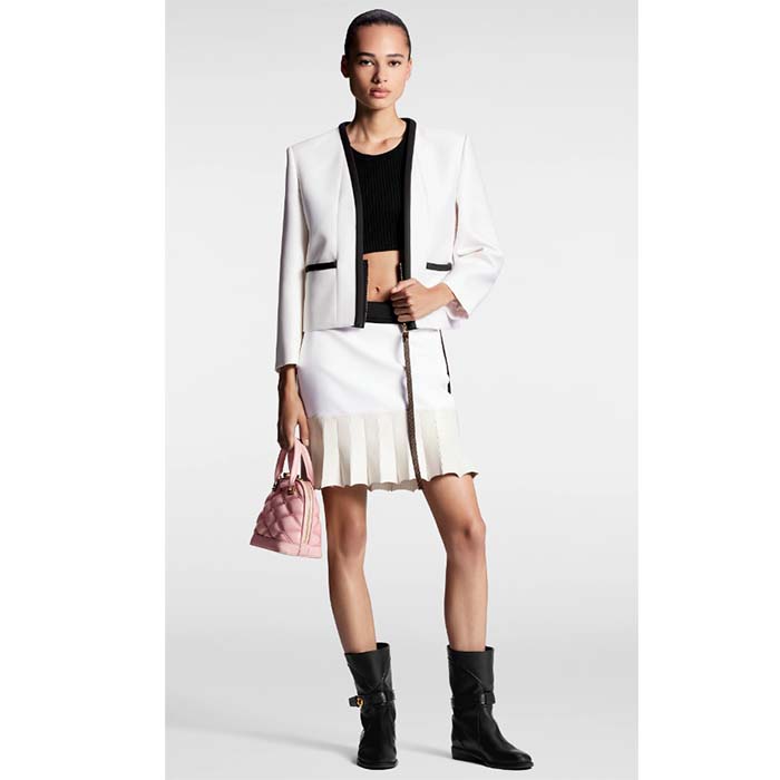 Louis Vuitton Women LV Wetsuit Pull Mikado Jacket Wool Silk White Regular Fit